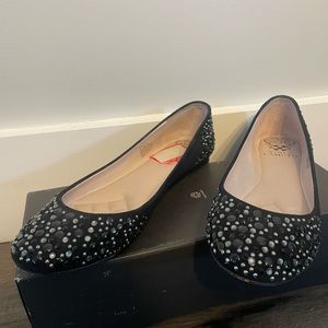 Vince Camuto Black Suede Ballet Flat Size 6.5
